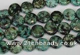 CTU490 15.5 inches 10mm flat round African turquoise beads wholesale