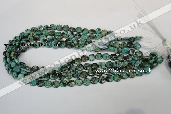 CTU490 15.5 inches 10mm flat round African turquoise beads wholesale