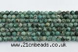CTU518 15.5 inches 6mm faceted round African turquoise beads wholesale