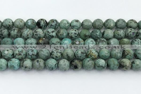 CTU520 15.5 inches 10mm faceted round African turquoise beads wholesale