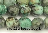 CTU525 15 inches 6mm faceted round African turquoise beads