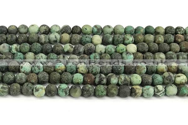 CTU531 15 inches 6mm round matte african turquoise beads