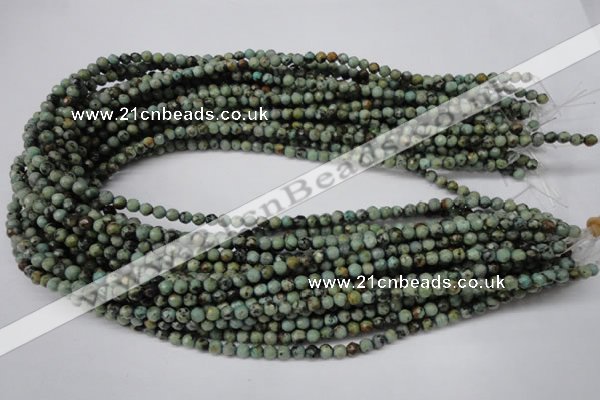 CTU550 15.5 inches 4mm faceted round African turquoise beads