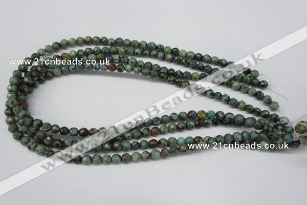 CTU551 15.5 inches 6mm faceted round African turquoise beads