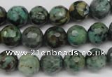 CTU553 15.5 inches 10mm faceted round African turquoise beads