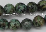 CTU555 15.5 inches 14mm faceted round African turquoise beads