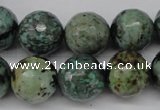 CTU556 15.5 inches 16mm faceted round African turquoise beads