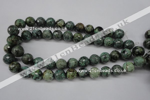 CTU556 15.5 inches 16mm faceted round African turquoise beads