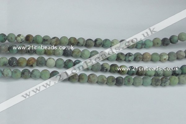 CTU564 15.5 inches 8mm round matte african turquoise beads