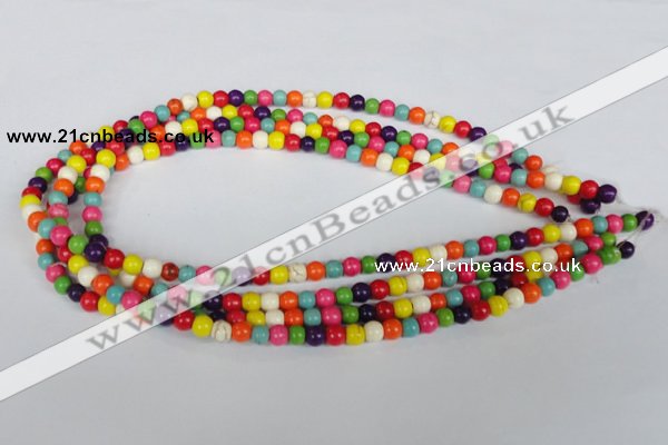 CTU701 15.5 inches 6.5mm round dyed turquoise beads wholesale