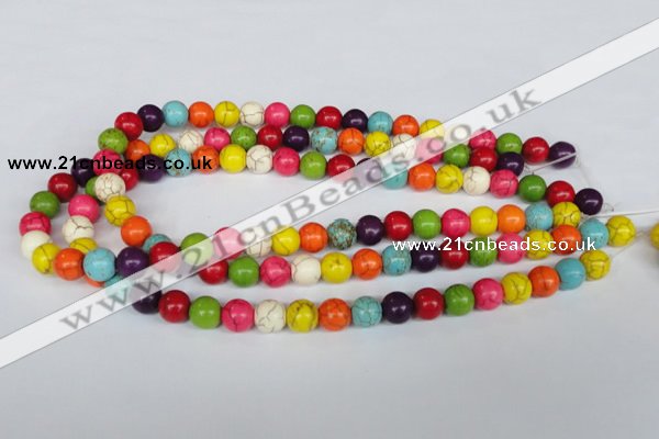 CTU702 15.5 inches 10.5mm round dyed turquoise beads wholesale