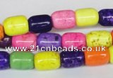 CTU709 15.5 inches 8*11mm column dyed turquoise beads wholesale