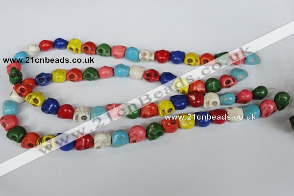 CTU711 15.5 inches 10*12*12mm skull dyed turquoise beads wholesale