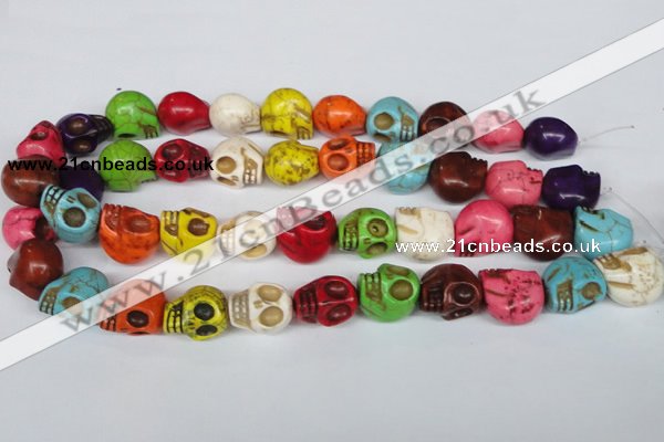 CTU712 15.5 inches 15*18*18mm skull dyed turquoise beads wholesale