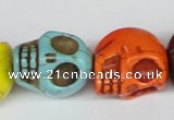 CTU713 15.5 inches 18*20*22mm skull dyed turquoise beads wholesale