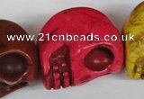 CTU714 15.5 inches 24*29*30mm skull dyed turquoise beads wholesale