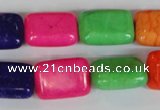 CTU719 15.5 inches 13*18mm rectangle dyed turquoise beads wholesale