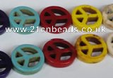 CTU721 15.5 inches 15mm coin dyed turquoise beads wholesale