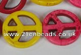 CTU722 15.5 inches 25mm coin dyed turquoise beads wholesale