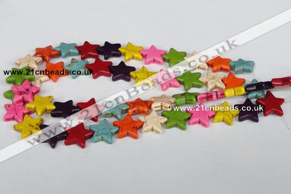 CTU727 15.5 inches 20*20mm star dyed turquoise beads wholesale