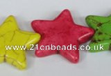 CTU729 15.5 inches 30*30mm star dyed turquoise beads wholesale