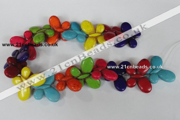 CTU739 15.5 inches 25*35mm butterfly dyed turquoise beads wholesale