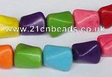 CTU742 15.5 inches 10*13mm nuggets dyed turquoise beads wholesale