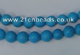 CTU823 15.5 inches 8mm round dyed turquoise beads wholesale