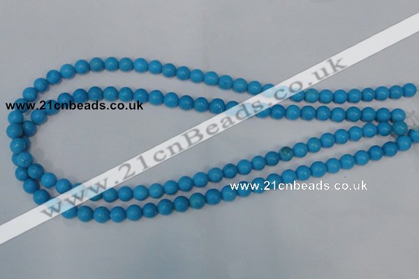 CTU823 15.5 inches 8mm round dyed turquoise beads wholesale