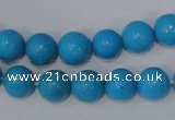 CTU824 15.5 inches 10mm round dyed turquoise beads wholesale