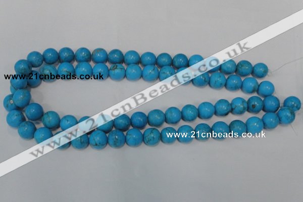 CTU825 15.5 inches 12mm round dyed turquoise beads wholesale