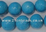 CTU826 15.5 inches 16mm round dyed turquoise beads wholesale