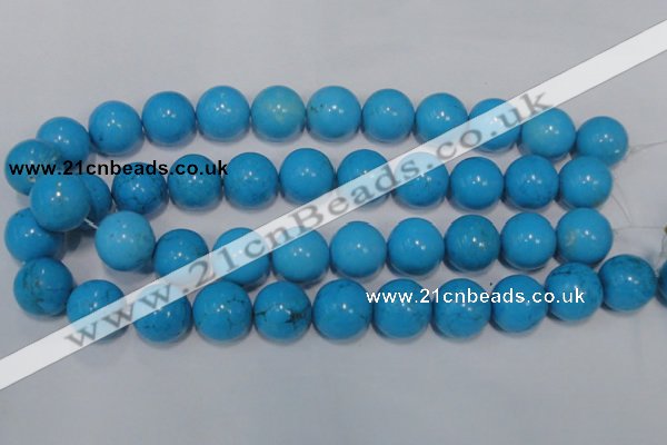 CTU827 15.5 inches 18mm round dyed turquoise beads wholesale