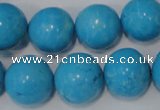 CTU855 15.5 inches 14mm round dyed turquoise beads wholesale