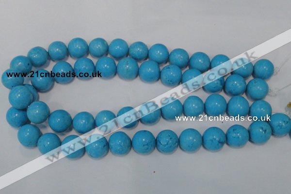 CTU855 15.5 inches 14mm round dyed turquoise beads wholesale