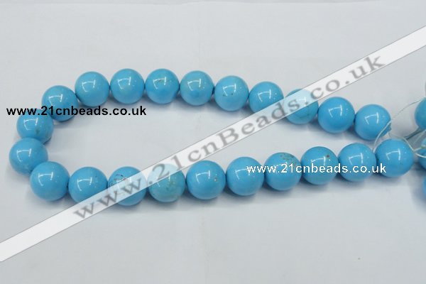 CTU881 15.5 inches 18mm round dyed turquoise beads wholesale