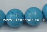 CTU882 15.5 inches 20mm round dyed turquoise beads wholesale