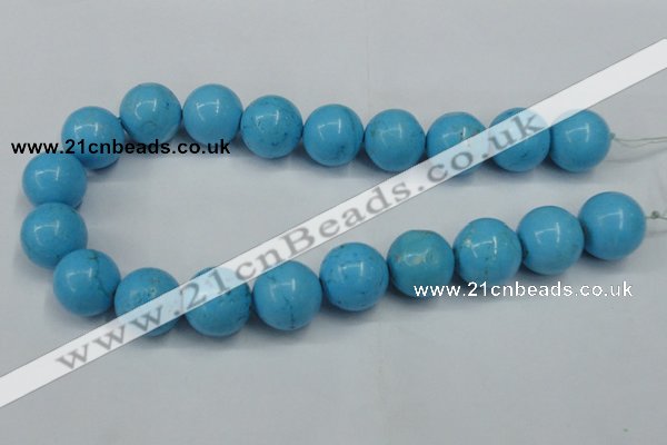 CTU882 15.5 inches 20mm round dyed turquoise beads wholesale