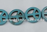 CTU899 15.5 inches 15mm coin dyed turquoise beads wholesale