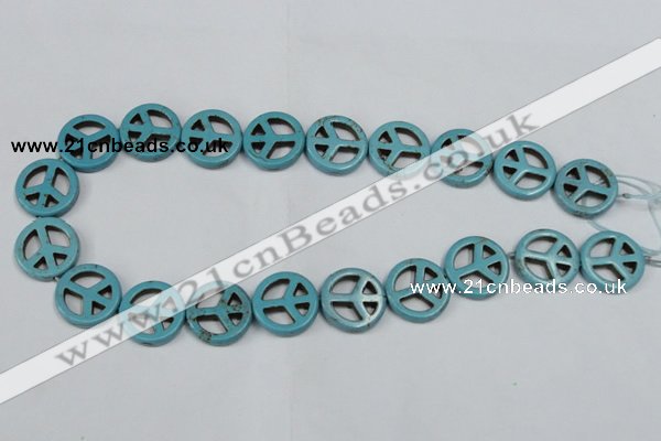 CTU899 15.5 inches 15mm coin dyed turquoise beads wholesale