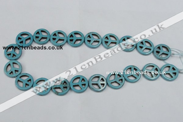 CTU900 15.5 inches 20mm coin dyed turquoise beads wholesale
