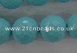 CTU918 15.5 inches 20mm faceted round synthetic turquoise beads