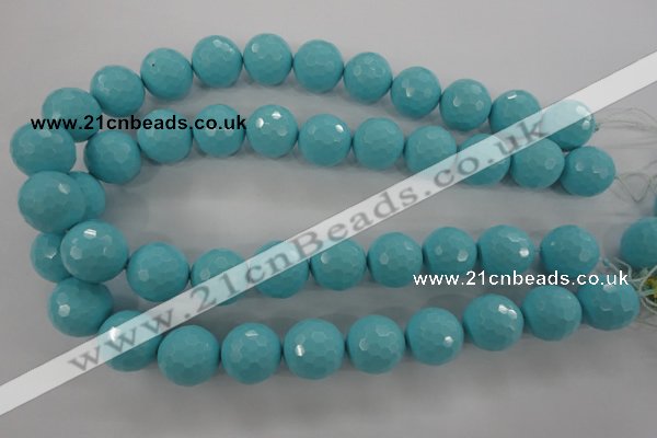 CTU918 15.5 inches 20mm faceted round synthetic turquoise beads