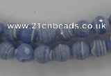 CTU921 15.5 inches 6mm faceted round synthetic turquoise beads