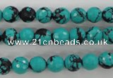 CTU932 15.5 inches 8mm faceted round synthetic turquoise beads