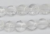 CTW01 15.5 inches 12mm twisted coin white crystal beads wholesale