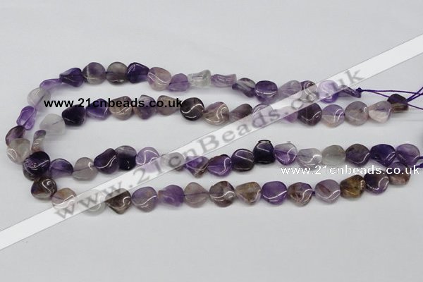 CTW02 15.5 inches 12mm twisted coin amethyst beads wholesale