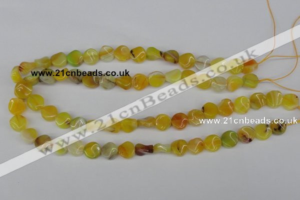 CTW06 15.5 inches 12mm twisted coin madagascar agate beads wholesale