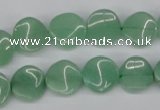 CTW07 15.5 inches 12mm twisted coin green aventurine beads wholesale