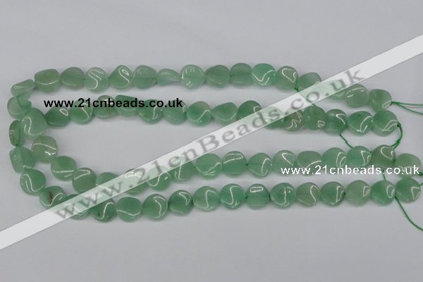 CTW07 15.5 inches 12mm twisted coin green aventurine beads wholesale